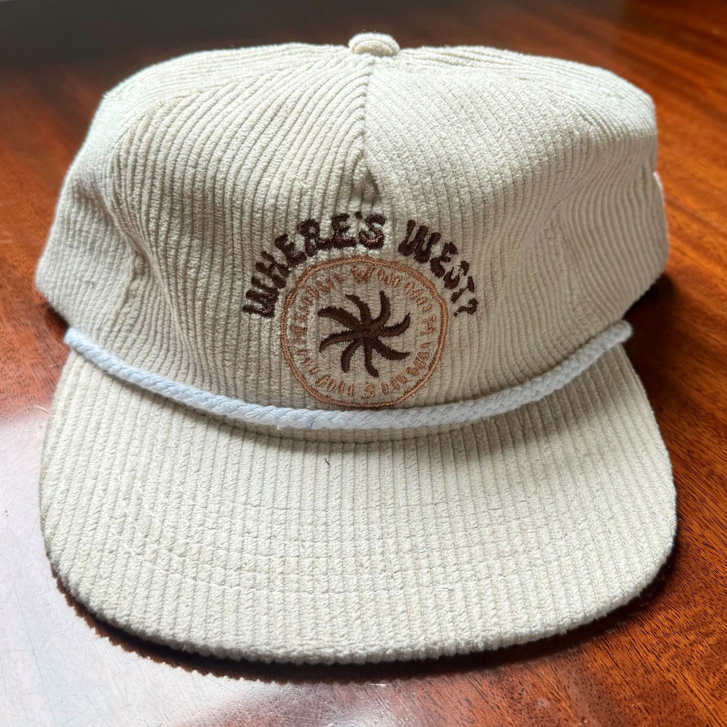 Beige Corduroy Compass Hat