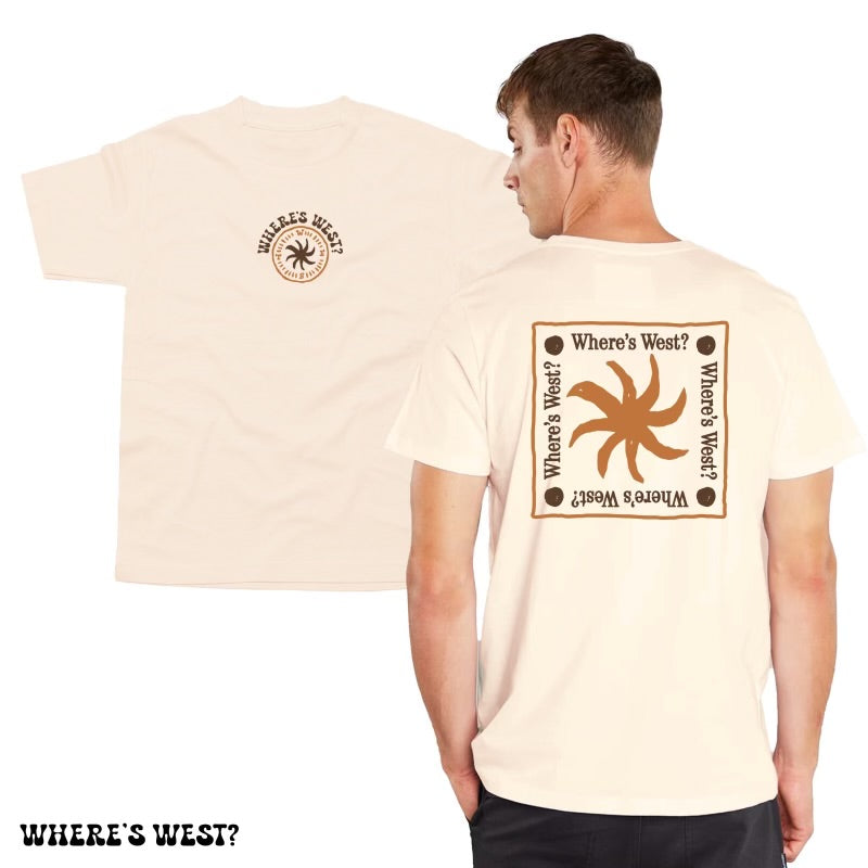 Cream Compass Logo Tee